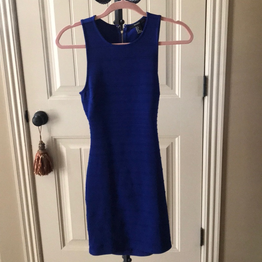 Blue skintight dress